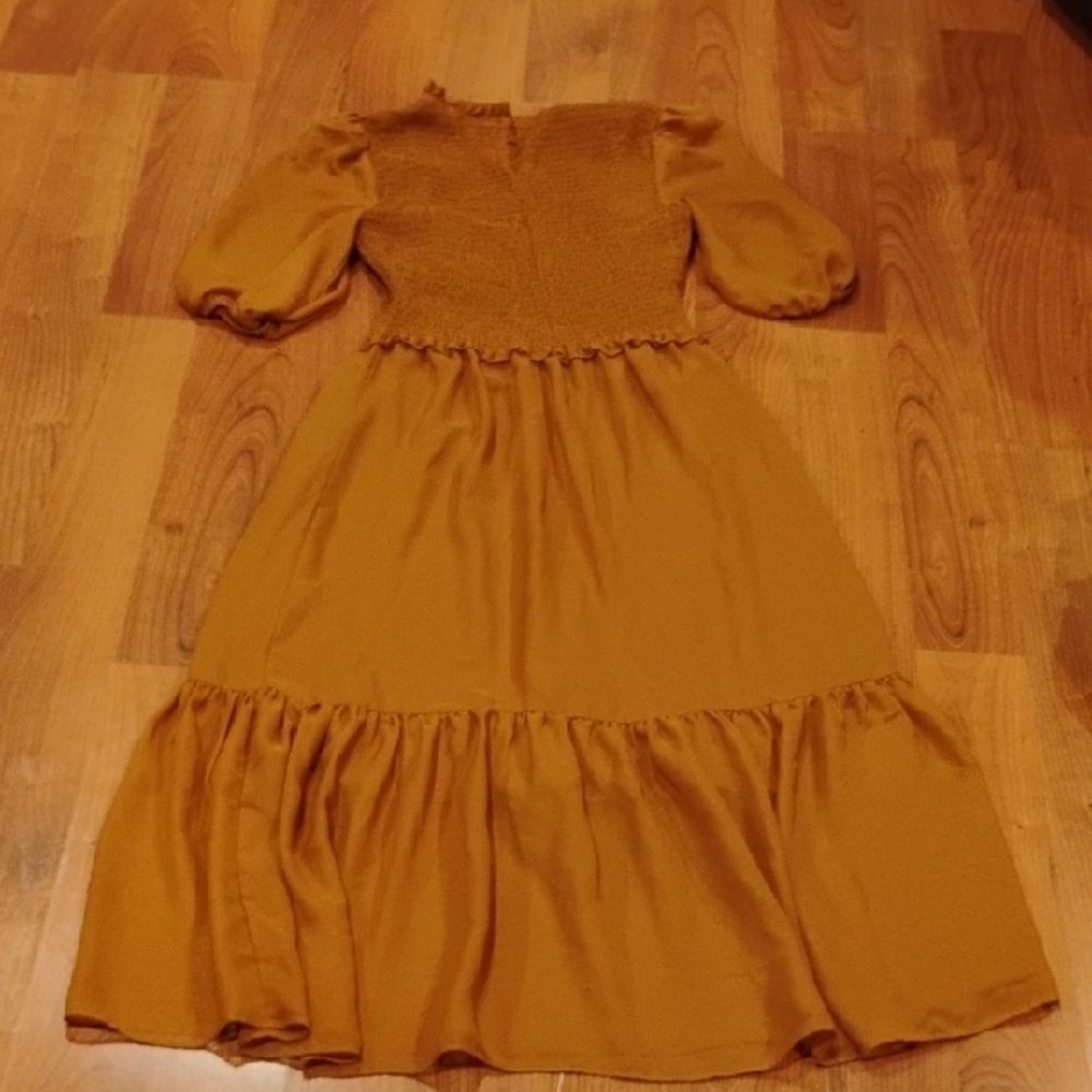 Charming Mustard Lady's Dress - Picture 4 of 5
